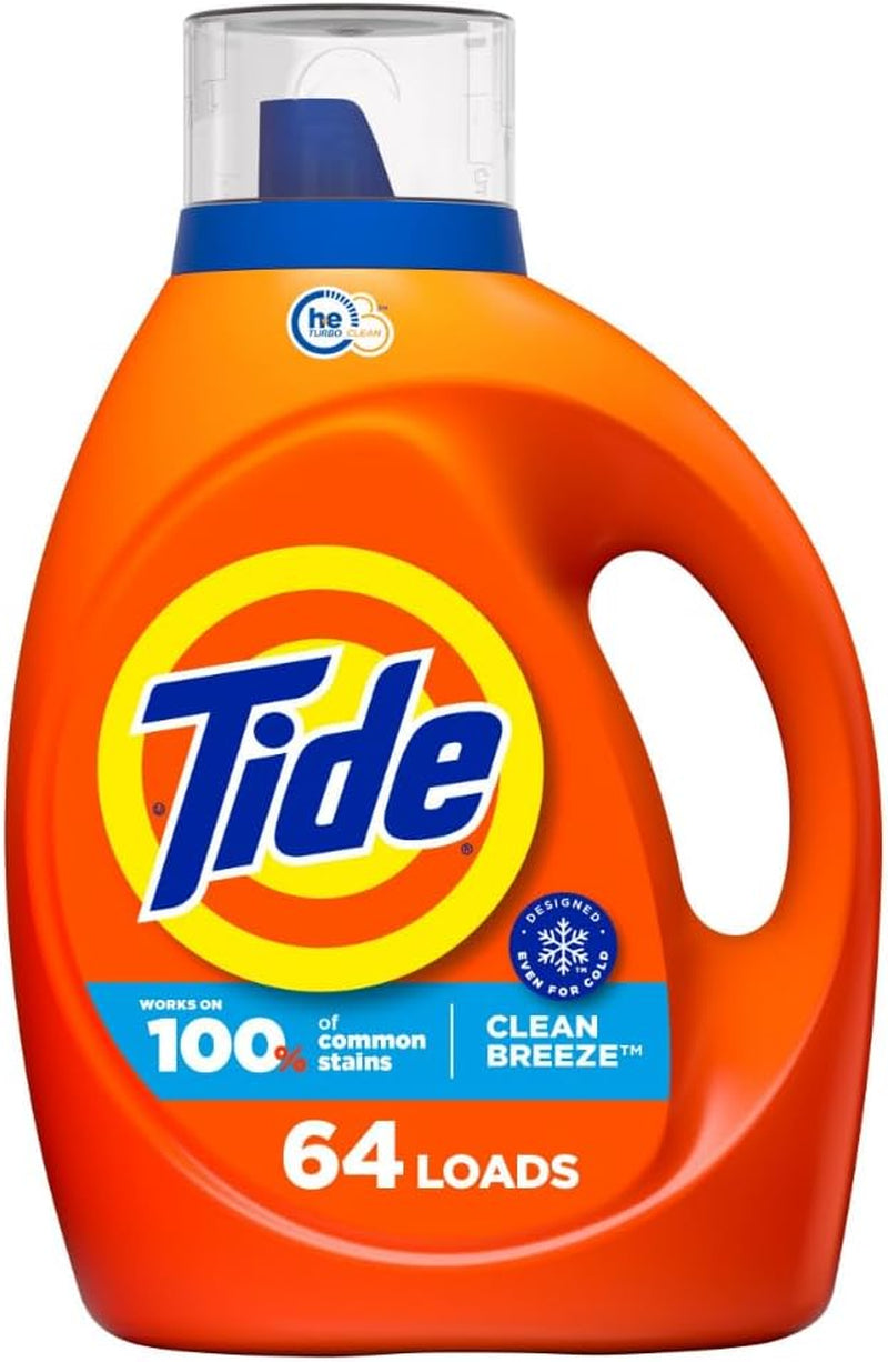 Tide Laundry Detergent Liquid, Original Scent, 64 Loads, 80 FL OZ, Works on 100% of Common Stains, Laundry Soap, Liquid Laundry Detergent