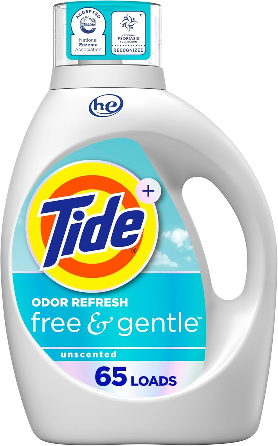 Tide Free & Gentle Liquid Laundry Detergent, 100 Loads, 132 Fl Oz, Tide Laundry Detergent, Clean Laundry Detergent