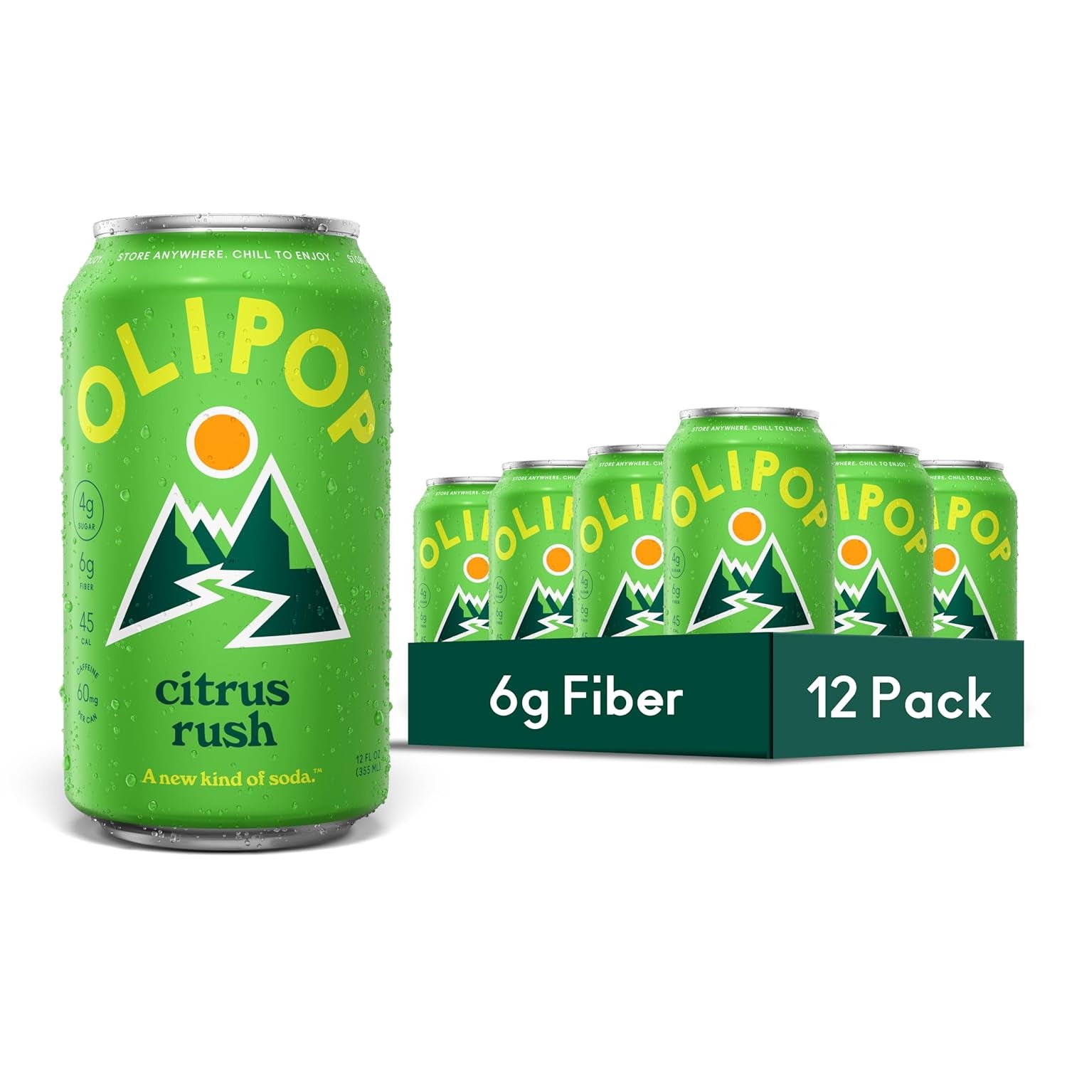 OLIPOP Prebiotic Soda Pop, Vintage Cola, Pantry Pack Packed with Prebiotics, Fiber, and Botanicals, Gluten Free, GMO Free, 12Oz (12-Cans) (Packaging May Vary)