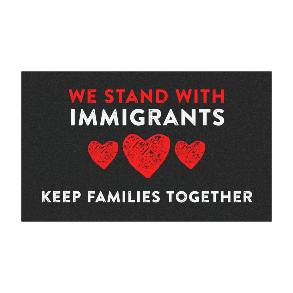 We Stand with Immigrants Heart - Car Magnet