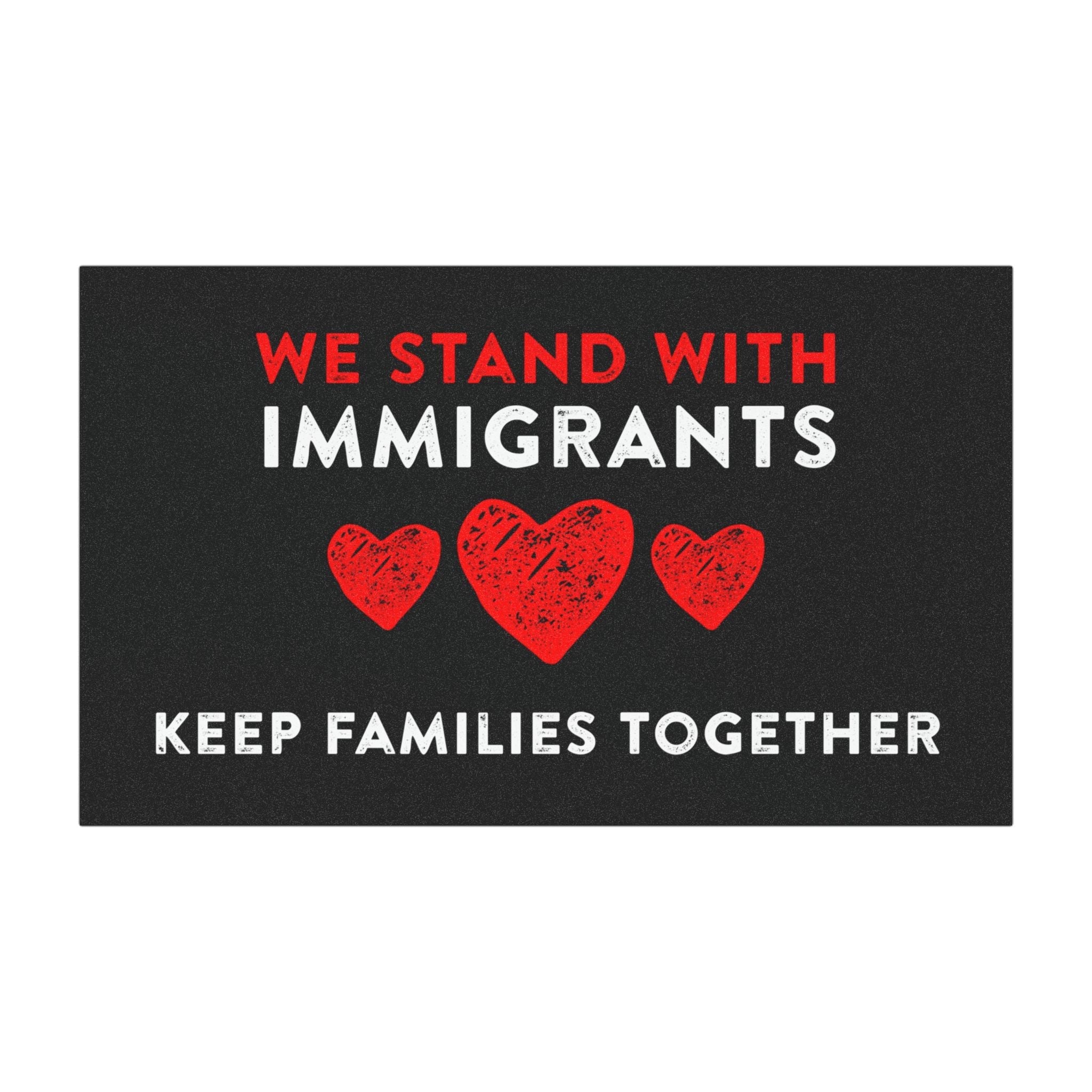 We Stand with Immigrants Heart - Car Magnet