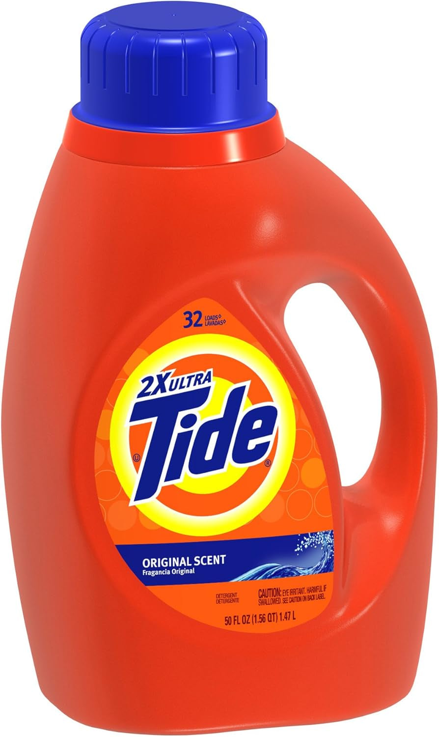 Tide Laundry Detergent Liquid, Original Scent, 64 Loads, 80 FL OZ, Works on 100% of Common Stains, Laundry Soap, Liquid Laundry Detergent