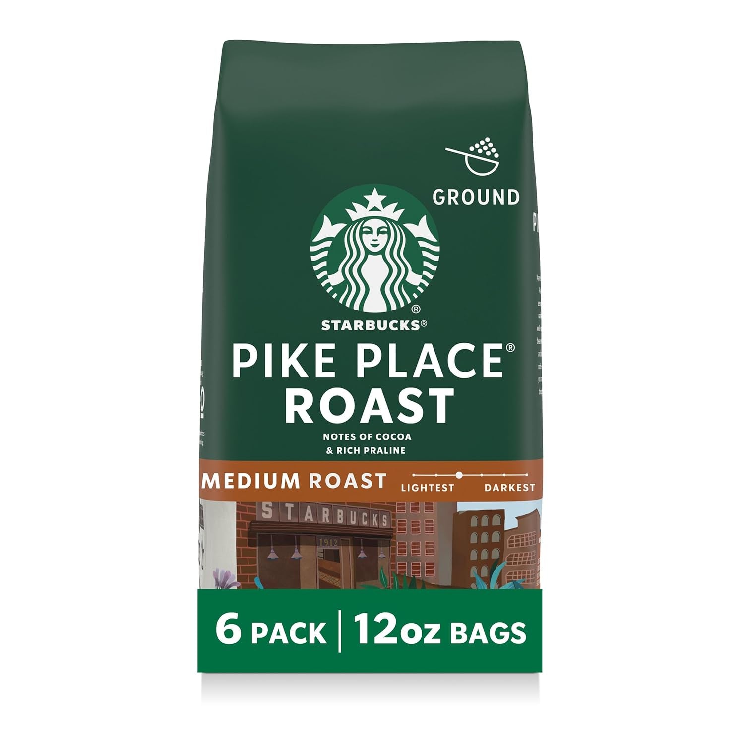 Starbucks Ground Coffee, Medium Roast Coffee, House Blend, 100% Arabica, 1 Bag (18 Oz)