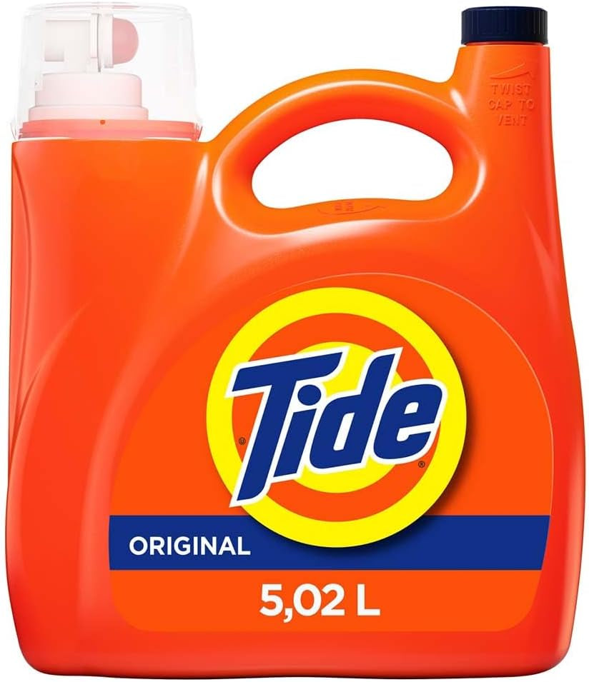 Tide Liquid Laundry Detergent, Original Scent, 125 Fl Oz, 100 Loads, Boosted Clean Even in Cold Water with Concentrated Washing Soap