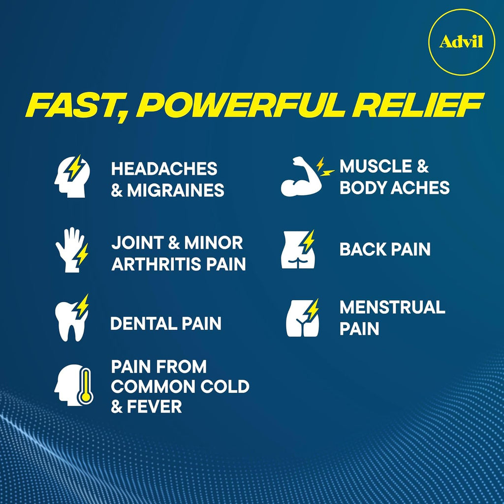 Advil Pain Reliever and Fever Reducer, Ibuprofen 200Mg for Pain Relief - 300 Count, Advil PM Pain Reliever and Nighttime Sleep Aid, Ibuprofen for Pain Relief and Diphenhydramine Citrate - 2 Count
