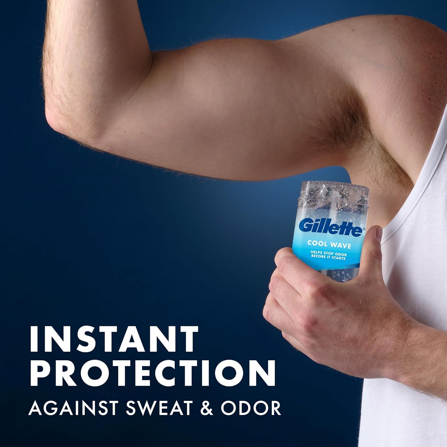 Gillette Antiperspirant and Deodorant for Men, 72Hr Clinical Strength Sweat & Odor Protection, Long Lasting Freshness, Anti-White Mark Technology, Clear Gel, Cool Wave Scent, 3.8 Oz (Pack of 4)