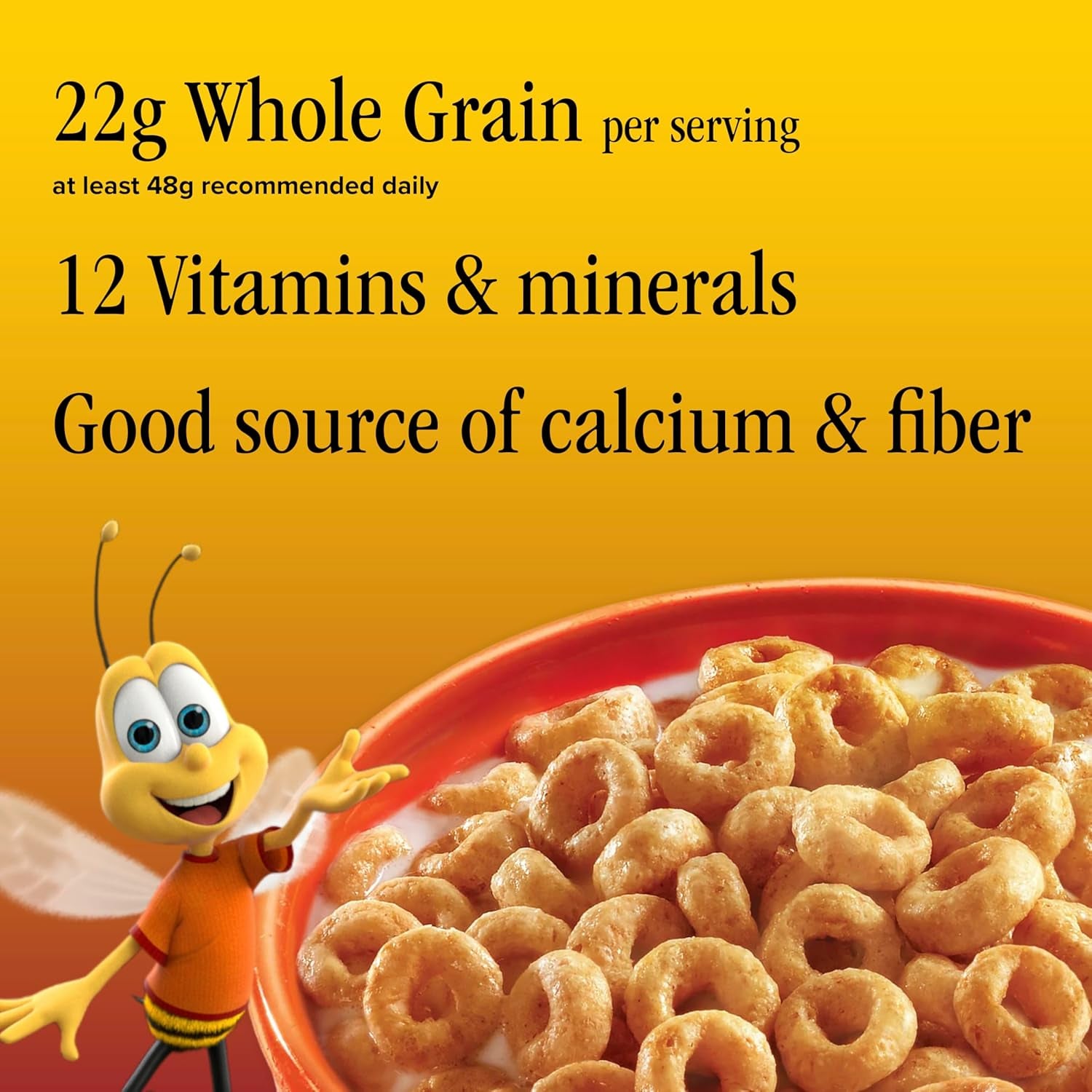 Honey Nut Cheerios, Heart Healthy Gluten Free Breakfast Cereal with Whole Grain Oats, 10.8 Oz