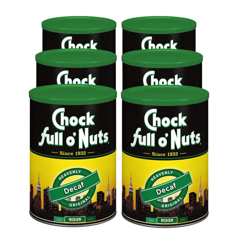 Chock Full O' Nuts Heavenly Original Ground Coffee – Premium Beans in Recyclable Steel Can – Rich Flavor & Aroma, Medium Roast – Perfect for Drip, Pour-Over, Percolator – 42.5 Oz Can