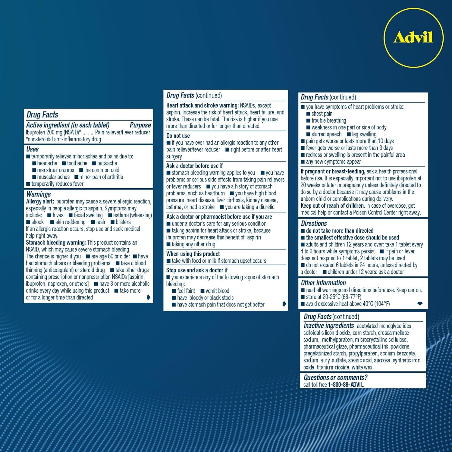 Advil Pain Reliever and Fever Reducer, Ibuprofen 200Mg for Pain Relief - 300 Count, Advil PM Pain Reliever and Nighttime Sleep Aid, Ibuprofen for Pain Relief and Diphenhydramine Citrate - 2 Count