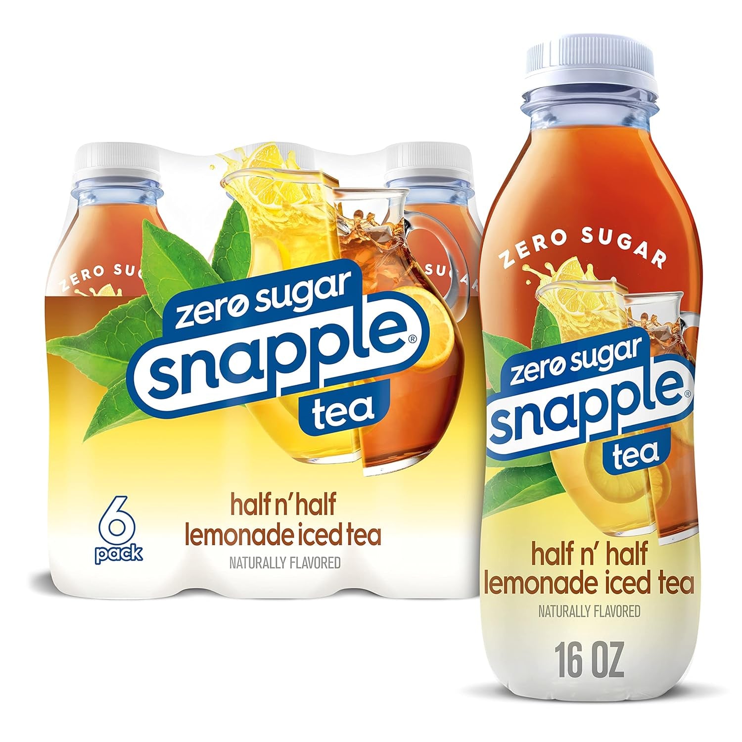 Snapple Zero Sugar Peach Tea, 16 Fl Oz Recycled Plastic Bottle (Pack of 12)