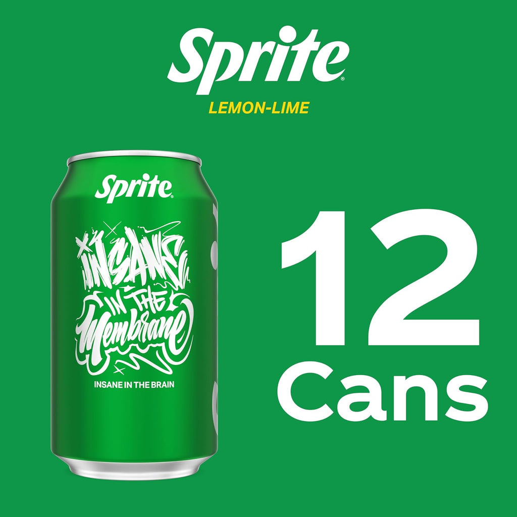 Sprite Lemon-Lime Caffeine Free Soda Soft Drink Fridge Pack Cans, 12 Fl Oz, 12 Pack