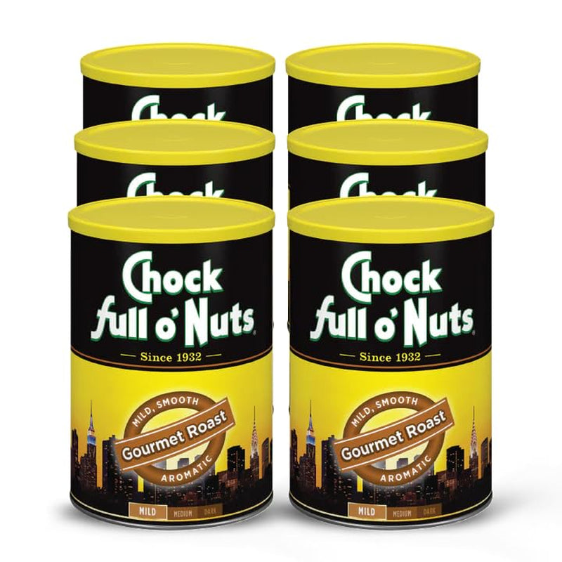 Chock Full O' Nuts Heavenly Original Ground Coffee – Premium Beans in Recyclable Steel Can – Rich Flavor & Aroma, Medium Roast – Perfect for Drip, Pour-Over, Percolator – 42.5 Oz Can