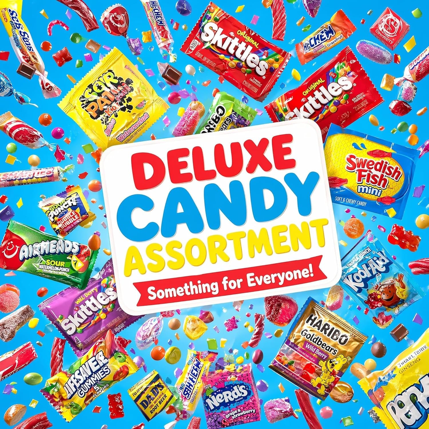 Candy Variety Pack - Assorted Candy Party Mix - 4 LB Bag - Sweets Assortment - Bulk Individually Wrapped - Pinata Candies - Mixed Candies - Queen Jax - Deluxe Mix - July 4Th