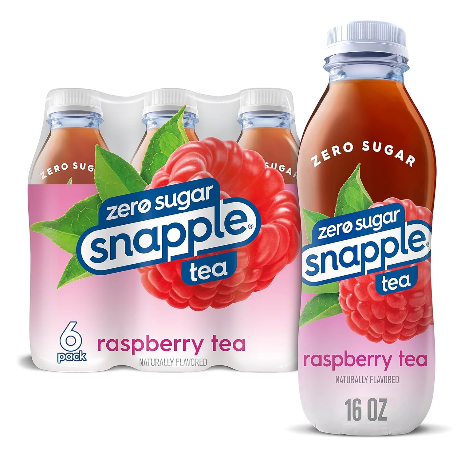 Snapple Zero Sugar Peach Tea, 16 Fl Oz Recycled Plastic Bottle (Pack of 12)