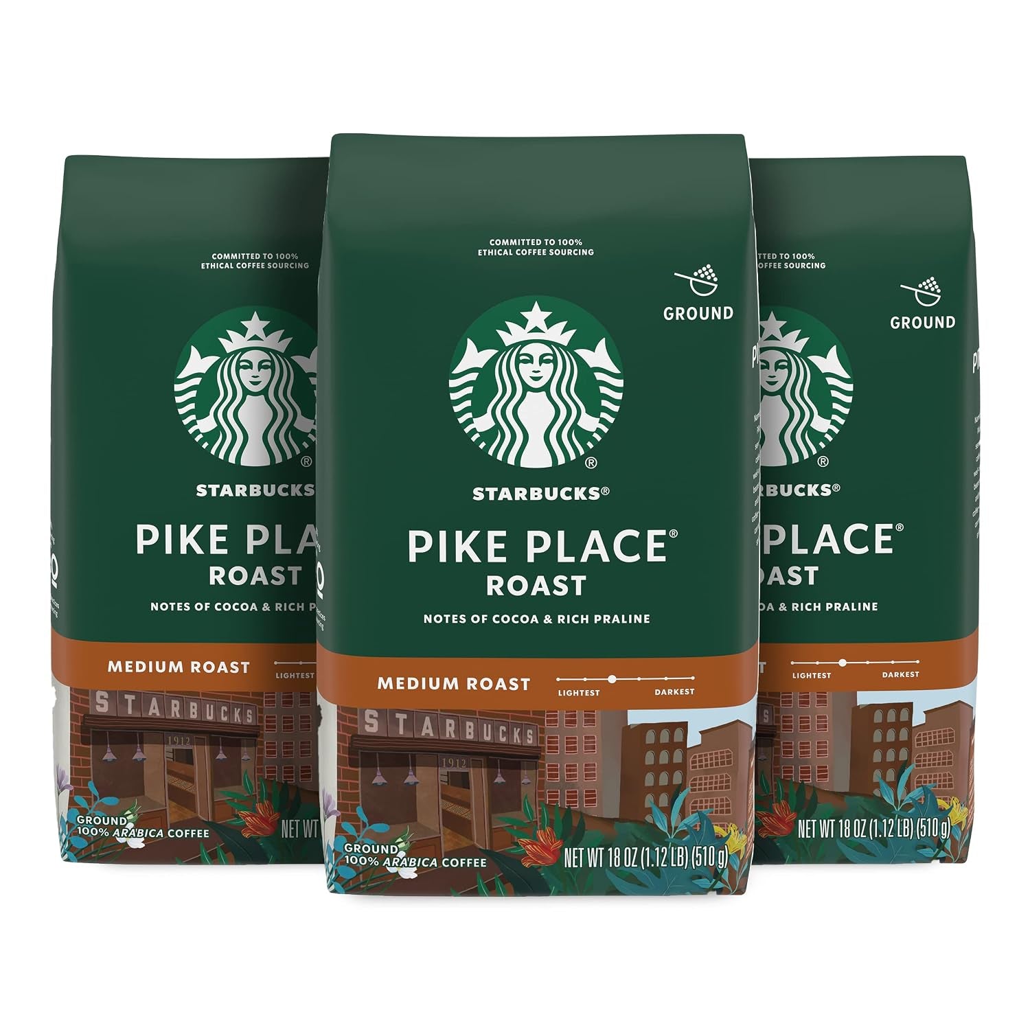 Starbucks Ground Coffee, Medium Roast Coffee, House Blend, 100% Arabica, 1 Bag (18 Oz)