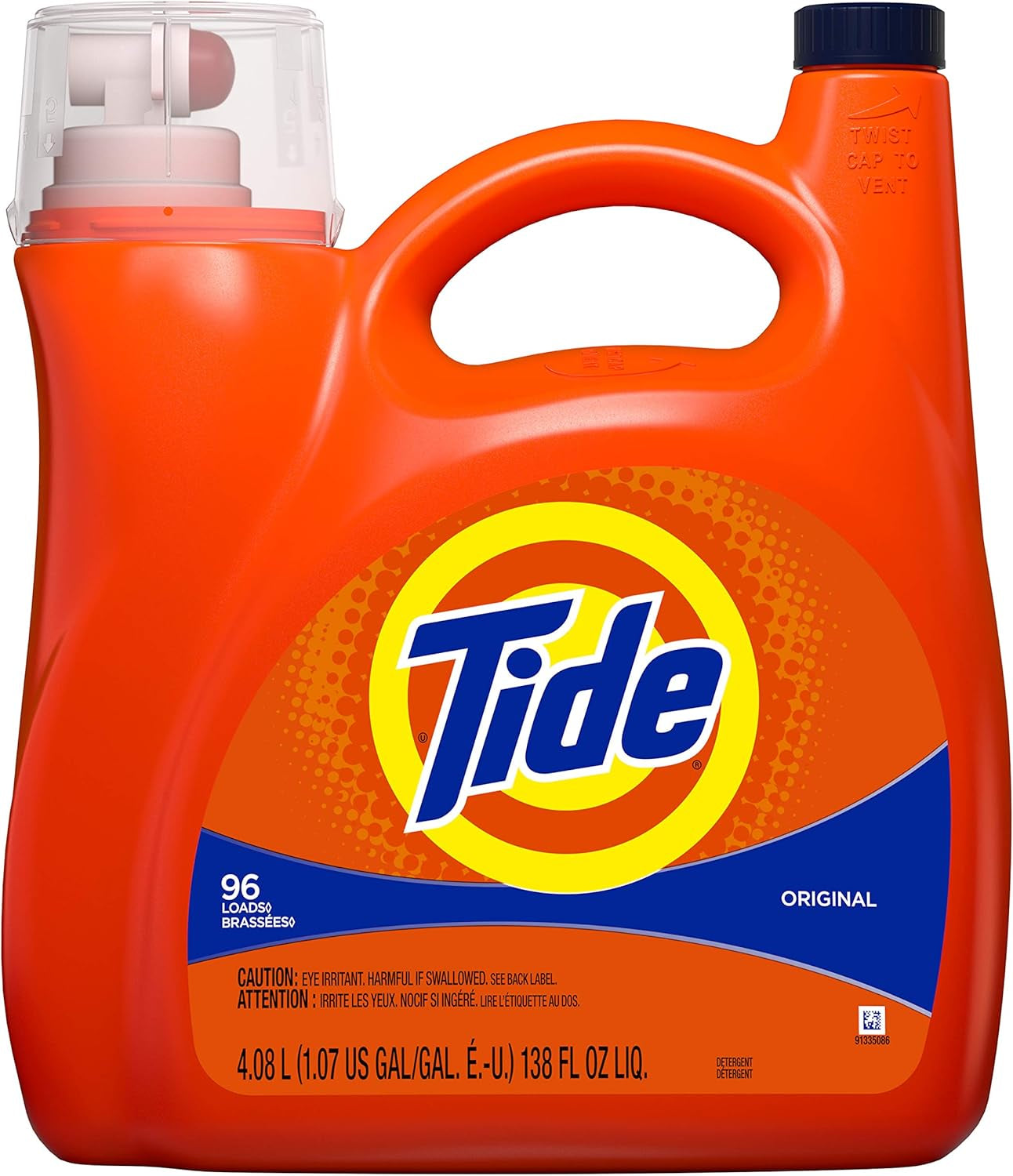 Tide Liquid Laundry Detergent, Original Scent, 125 Fl Oz, 100 Loads, Boosted Clean Even in Cold Water with Concentrated Washing Soap