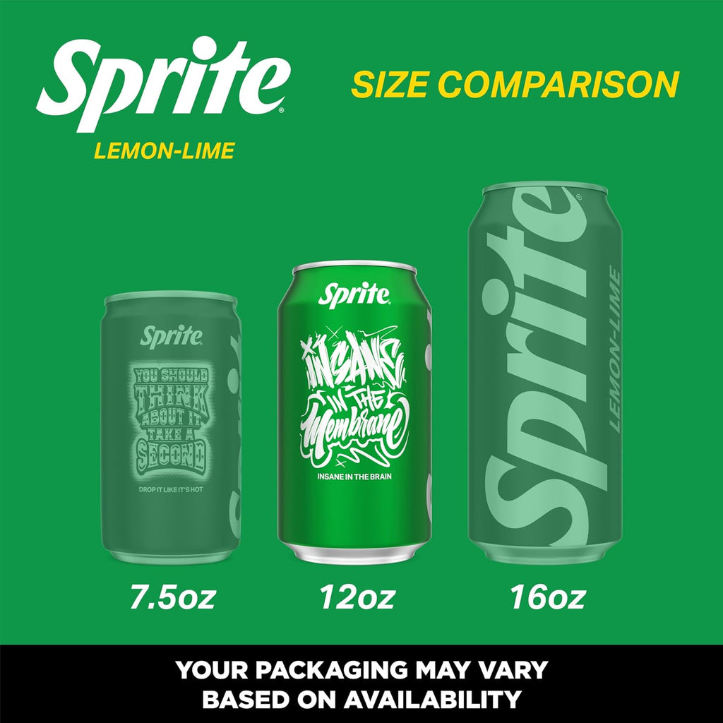 Sprite Lemon-Lime Caffeine Free Soda Soft Drink Fridge Pack Cans, 12 Fl Oz, 12 Pack