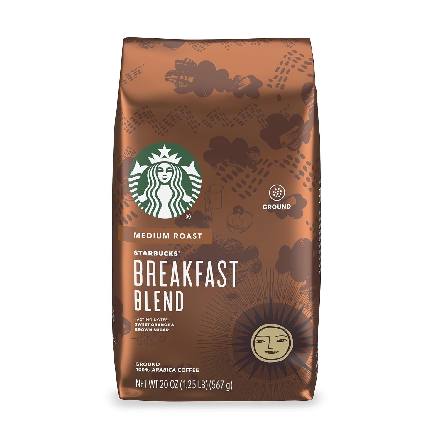 Starbucks Ground Coffee, Medium Roast Coffee, House Blend, 100% Arabica, 1 Bag (18 Oz)