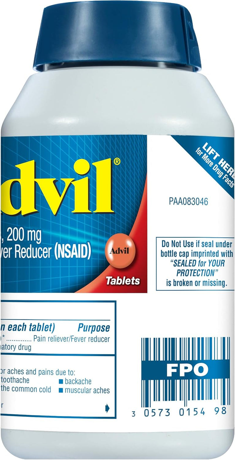 Advil Pain Reliever and Fever Reducer, Ibuprofen 200Mg for Pain Relief - 300 Count, Advil PM Pain Reliever and Nighttime Sleep Aid, Ibuprofen for Pain Relief and Diphenhydramine Citrate - 2 Count