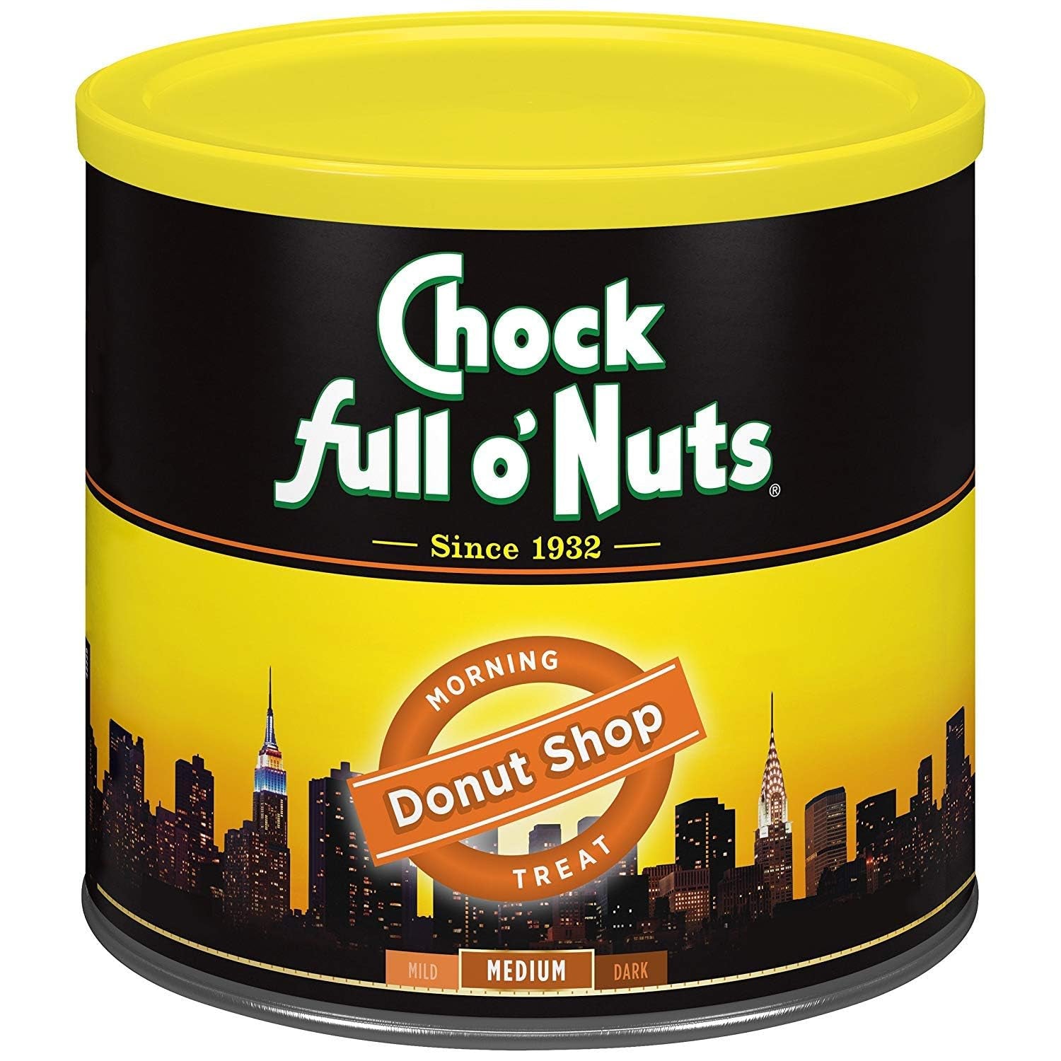 Chock Full O' Nuts Heavenly Original Ground Coffee – Premium Beans in Recyclable Steel Can – Rich Flavor & Aroma, Medium Roast – Perfect for Drip, Pour-Over, Percolator – 42.5 Oz Can