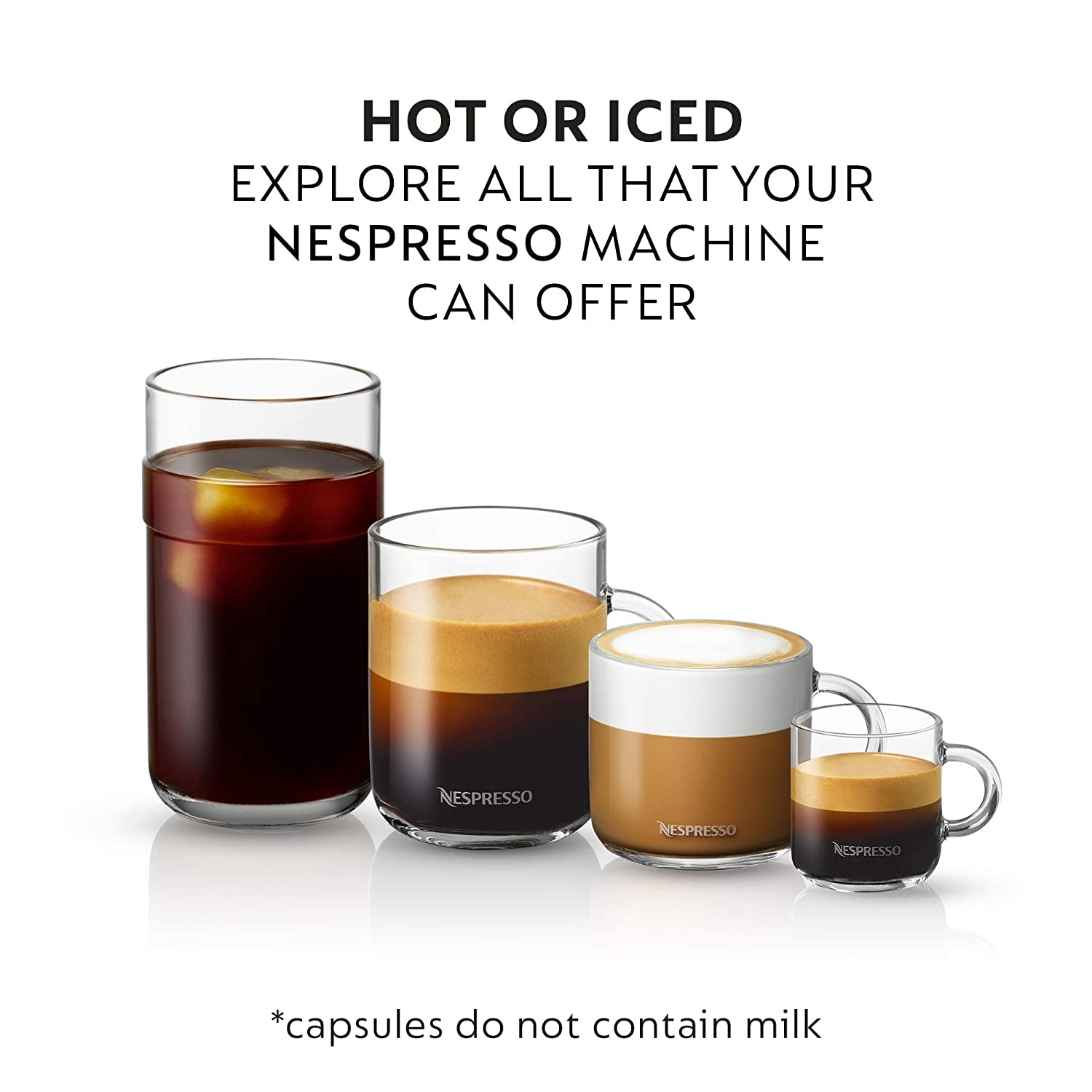 Nespresso Capsules Vertuo, Espresso Bold Variety Pack, Medium and Dark Roast Espresso Coffee, 40-Count Espresso Pods, Brews 1.35Oz.