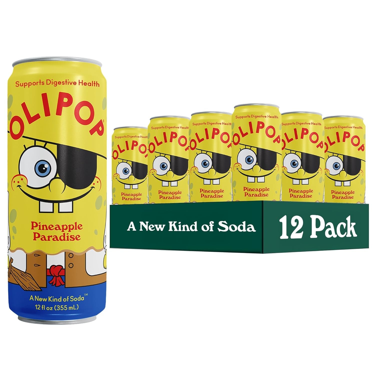 OLIPOP Prebiotic Soda Pop, Vintage Cola, Pantry Pack Packed with Prebiotics, Fiber, and Botanicals, Gluten Free, GMO Free, 12Oz (12-Cans) (Packaging May Vary)