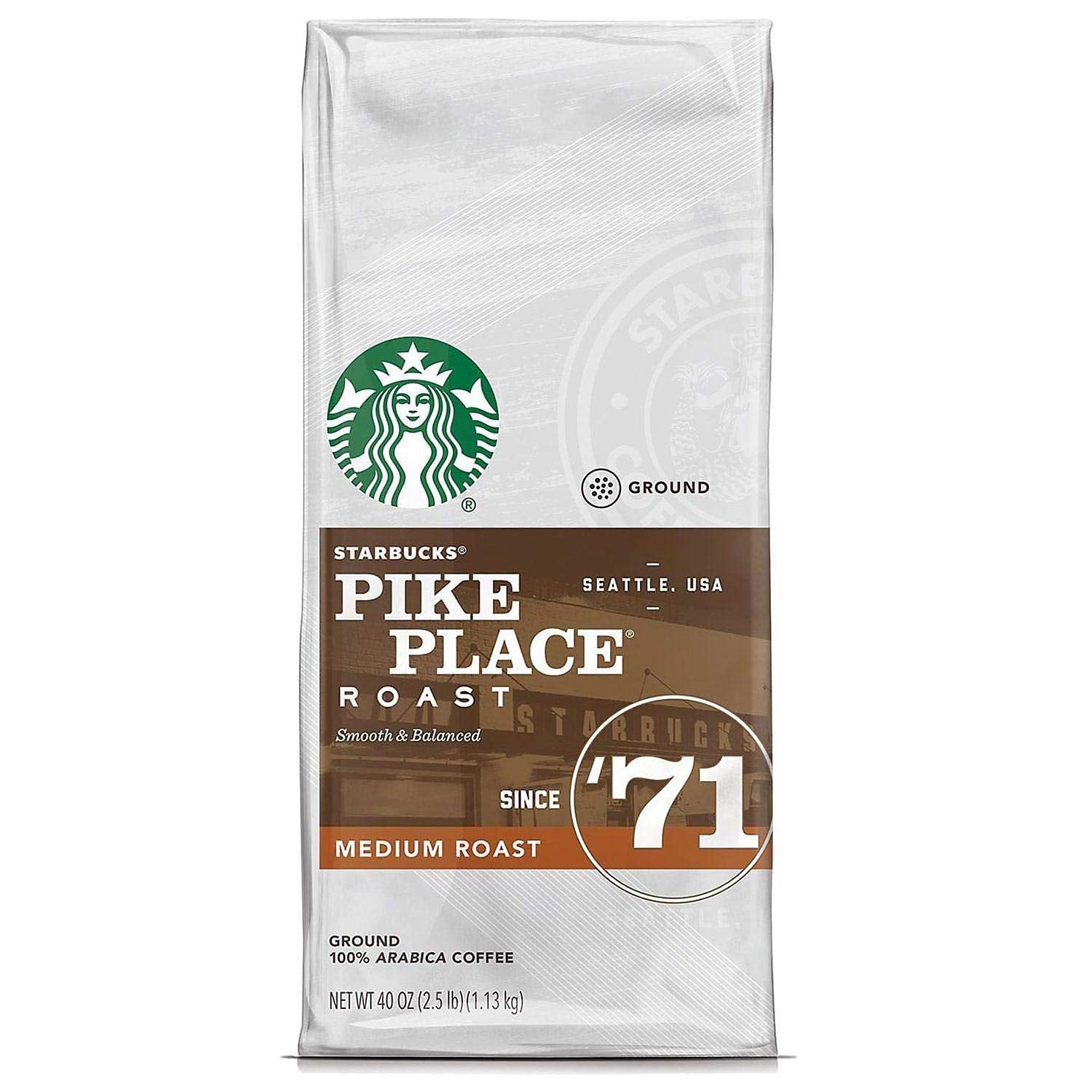 Starbucks Ground Coffee, Medium Roast Coffee, House Blend, 100% Arabica, 1 Bag (18 Oz)