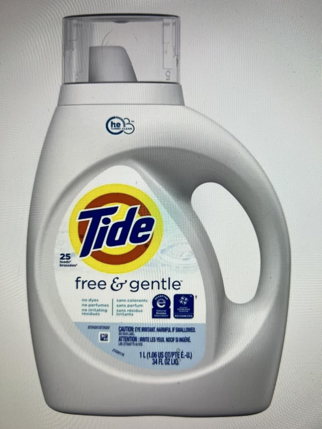 Tide Free & Gentle Liquid Laundry Detergent, 100 Loads, 132 Fl Oz, Tide Laundry Detergent, Clean Laundry Detergent
