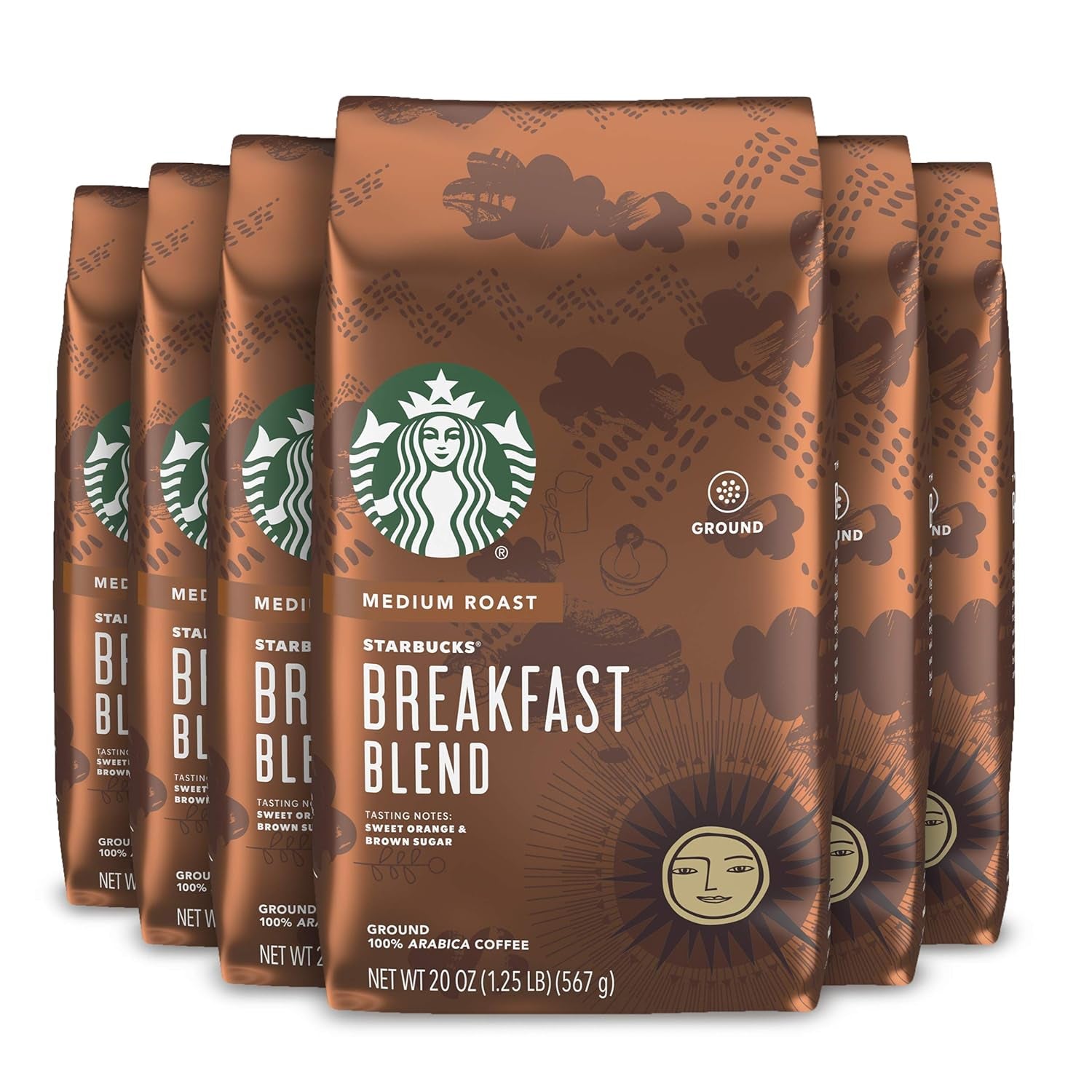 Starbucks Ground Coffee, Medium Roast Coffee, House Blend, 100% Arabica, 1 Bag (18 Oz)