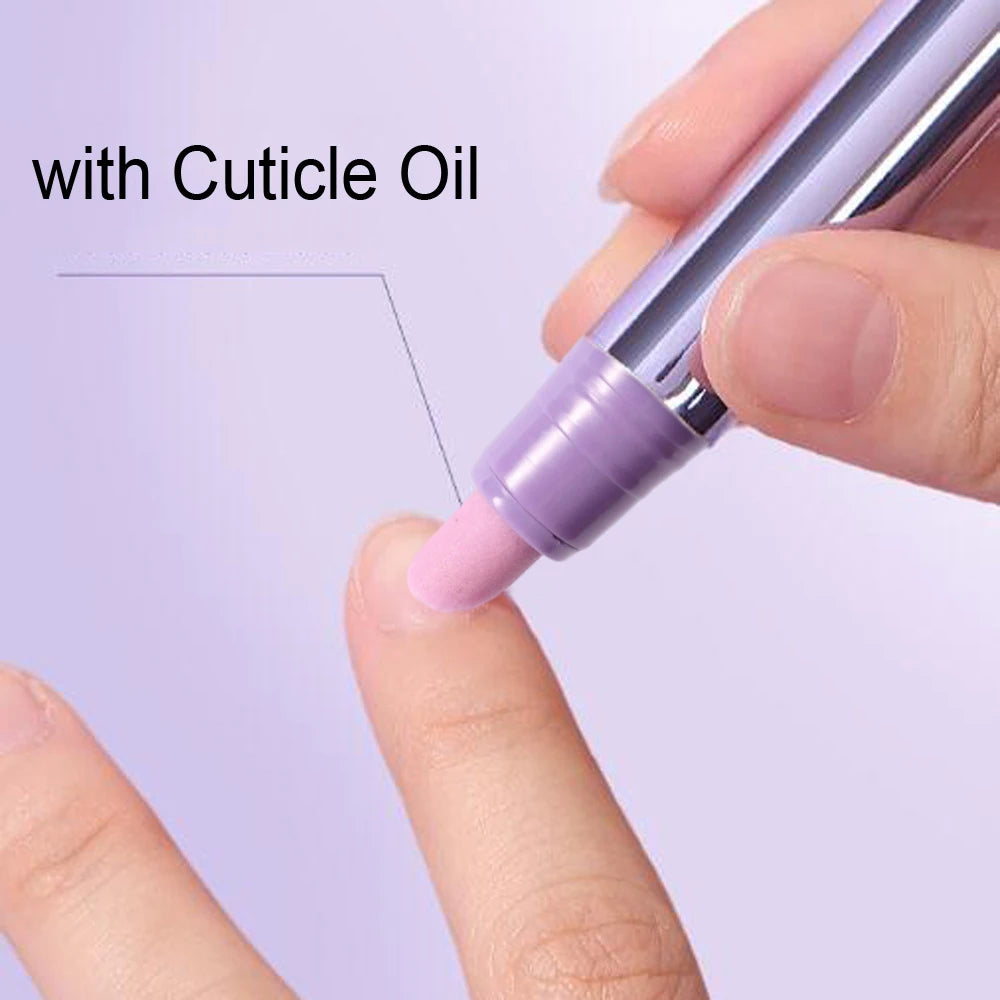 1/2Pc 3In1 Nail Cuticle Oil Pen with Nutritional Oil Nail Cuticle Pusher Dead Skin Remover Nourishing Manicure Nail Care Oil Pen