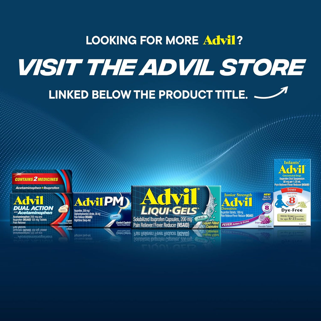 Advil Pain Reliever and Fever Reducer, Ibuprofen 200Mg for Pain Relief - 300 Count, Advil PM Pain Reliever and Nighttime Sleep Aid, Ibuprofen for Pain Relief and Diphenhydramine Citrate - 2 Count