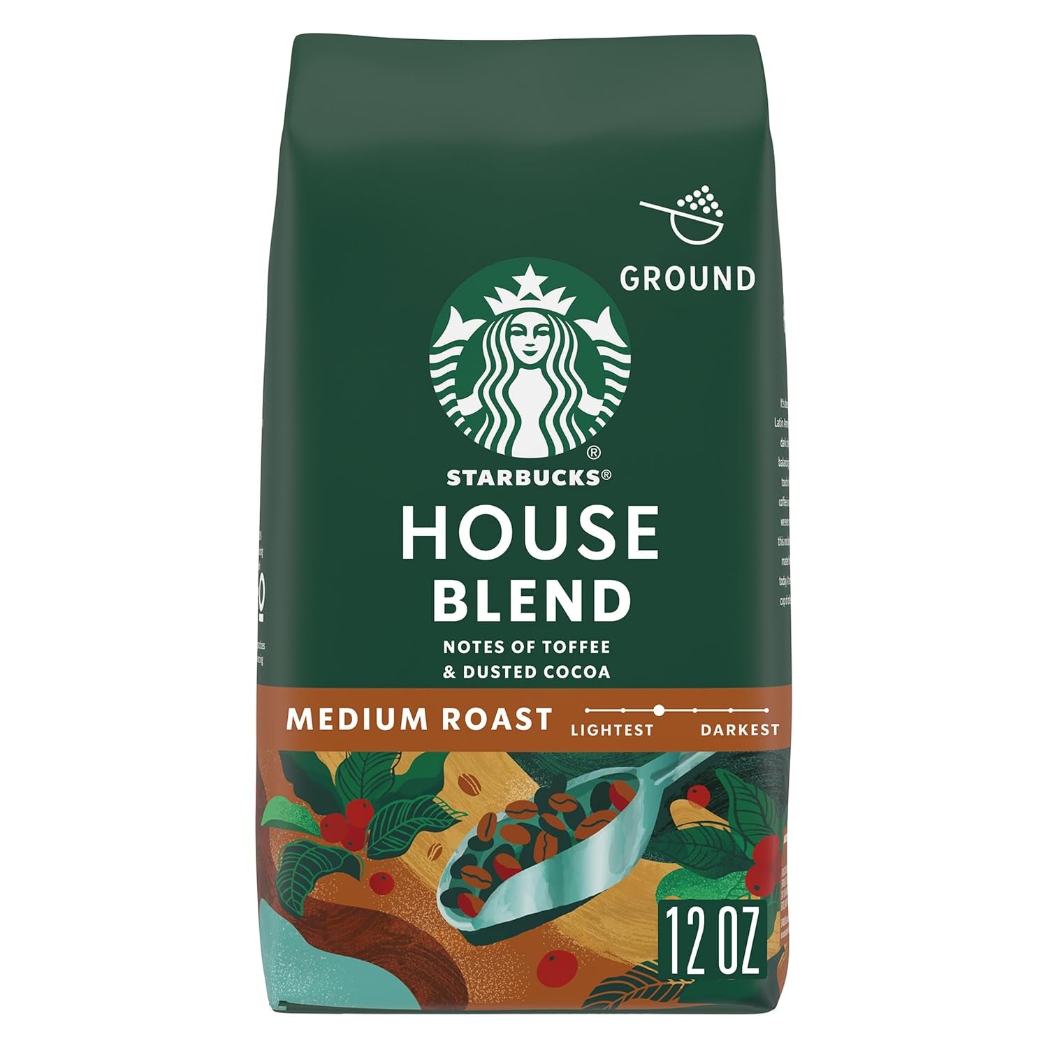 Starbucks Ground Coffee, Medium Roast Coffee, House Blend, 100% Arabica, 1 Bag (18 Oz)