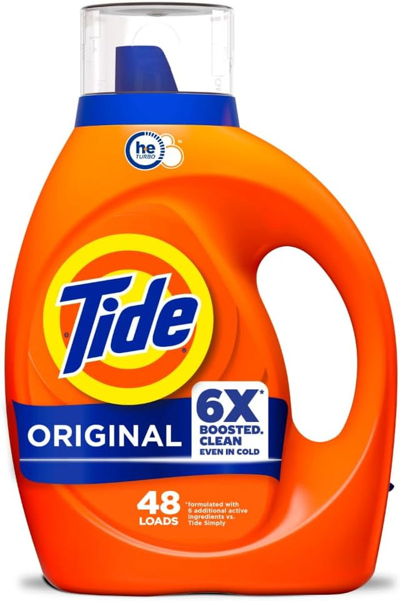 Tide Laundry Detergent Liquid, Original Scent, 64 Loads, 80 FL OZ, Works on 100% of Common Stains, Laundry Soap, Liquid Laundry Detergent