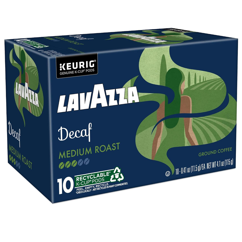 Lavazza Decaf, Single-Serve Keurig K-Cup Pods, Medium Roast Coffee, 60-Count Box (6 Packs of 10)
