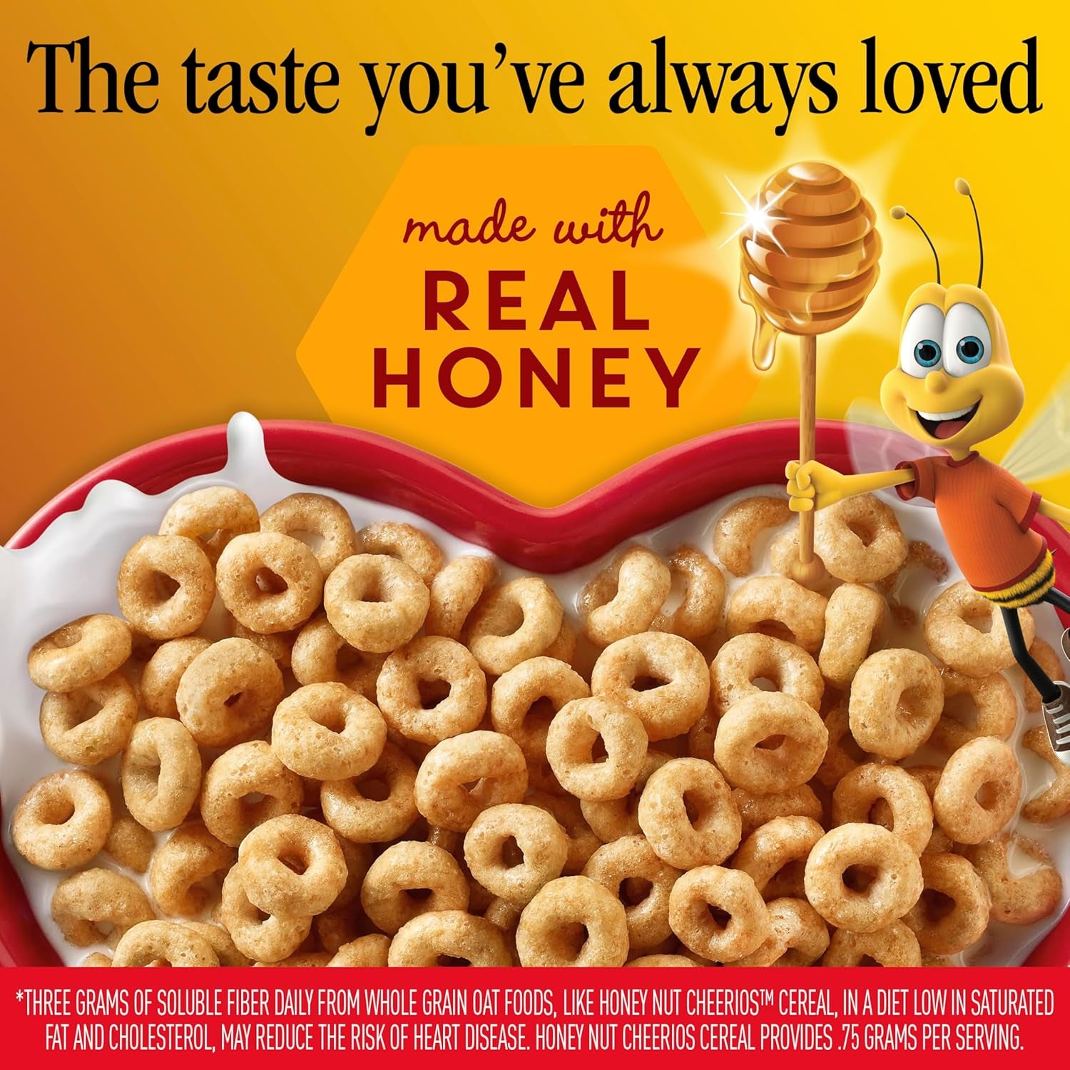 Honey Nut Cheerios, Heart Healthy Gluten Free Breakfast Cereal with Whole Grain Oats, 10.8 Oz