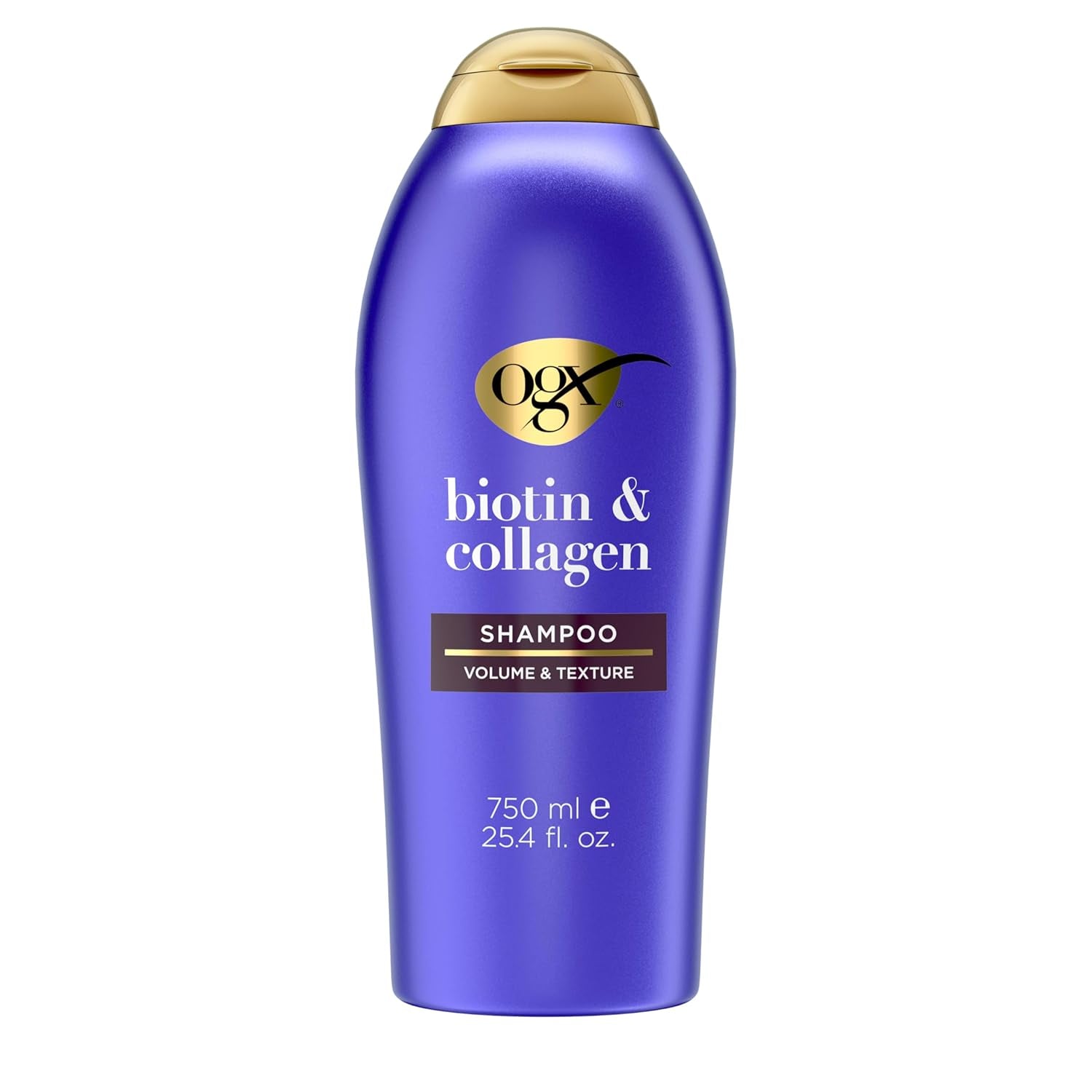 OGX Thick & Full + Biotin & Collagen Volumizing Shampoo, Nutrient-Infused Hair Shampoo with Vitamin B7 Biotin Gives Hair Volume & Body for 72+ Hours, Sulfate-Free Surfactants, 13 Fl. Oz