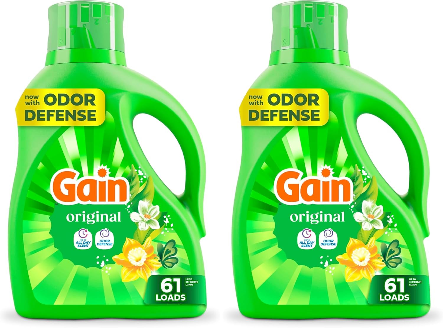 Gain Liquid Laundry Detergent, Freshness, Odor Defense, High Efficiency Washing Machine Liquid Laundry Soap, Original Scent, 132 Fl Oz, 100 Loads (Packaging May Vary)