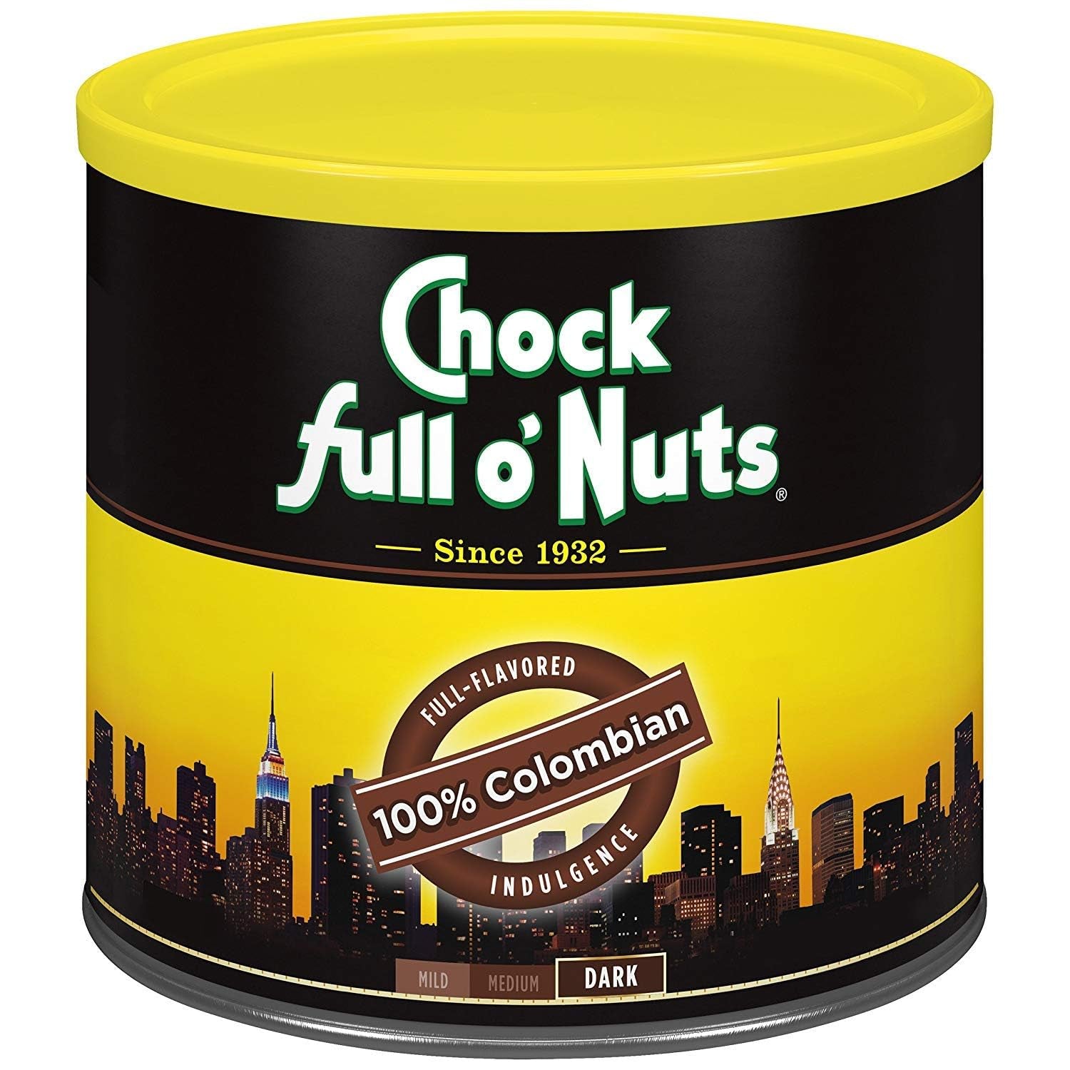 Chock Full O' Nuts Heavenly Original Ground Coffee – Premium Beans in Recyclable Steel Can – Rich Flavor & Aroma, Medium Roast – Perfect for Drip, Pour-Over, Percolator – 42.5 Oz Can