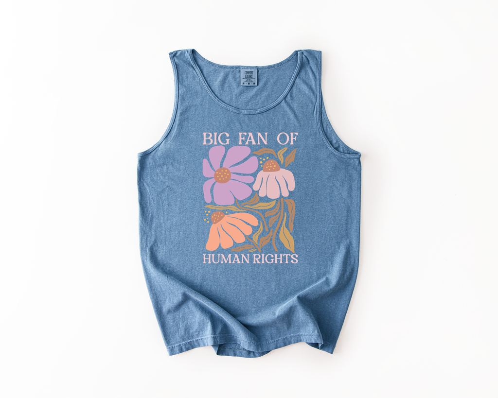 Big Fan of Human Rights Tank Top | Floral Progressive Tank