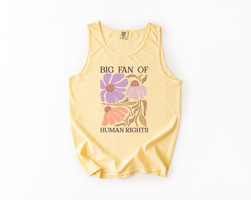 Big Fan of Human Rights Tank Top | Floral Progressive Tank