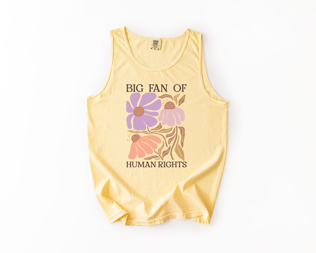Big Fan of Human Rights Tank Top | Floral Progressive Tank