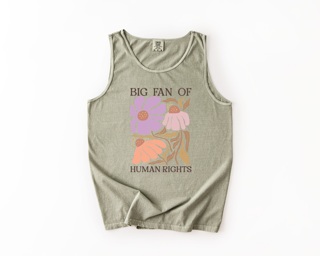 Big Fan of Human Rights Tank Top | Floral Progressive Tank