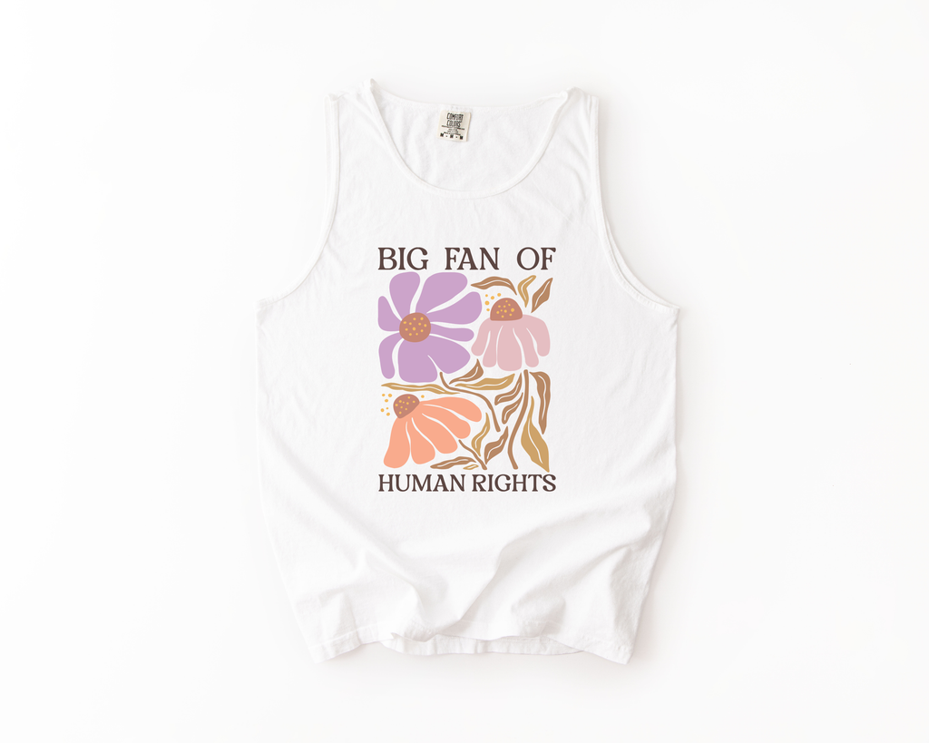 Big Fan of Human Rights Tank Top | Floral Progressive Tank