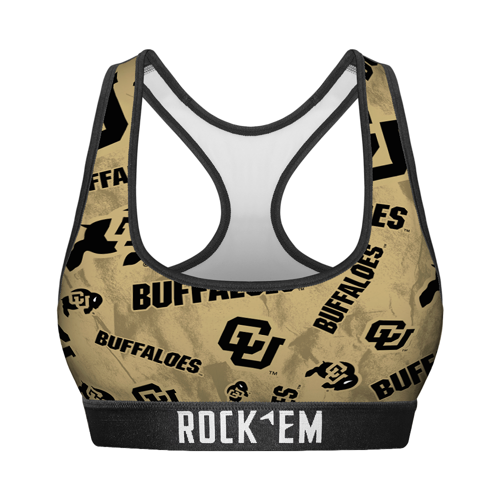 Women's Sports Bra - Colorado Buffaloes - Logo All-Over