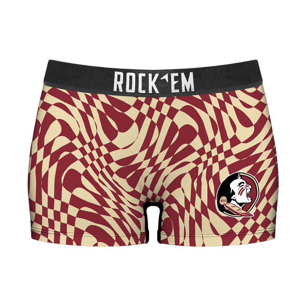Women's Boy Shorts - Florida State Seminoles - Wavy Checkers
