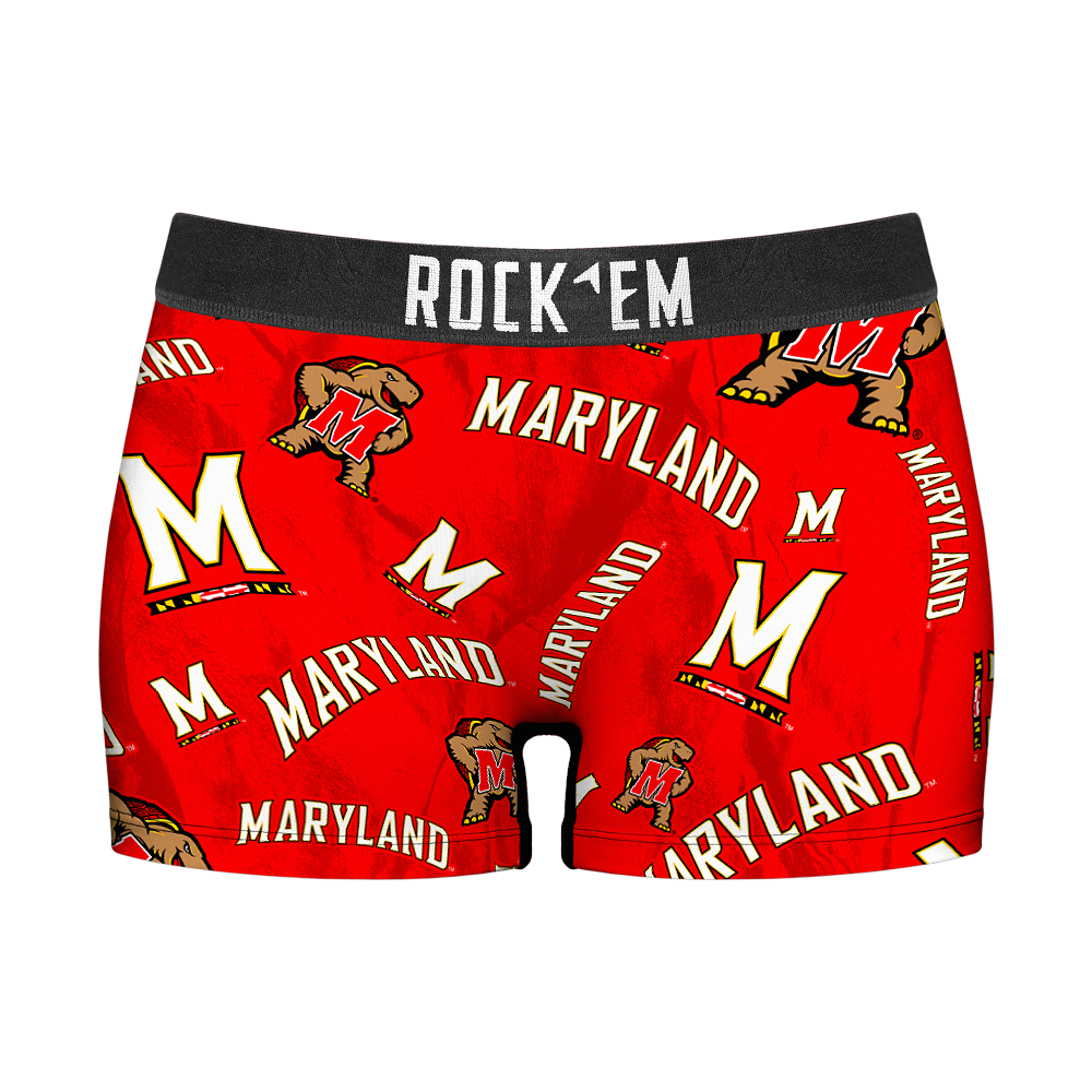 Women's Boy Shorts - Maryland Terrapins - Logo All-Over