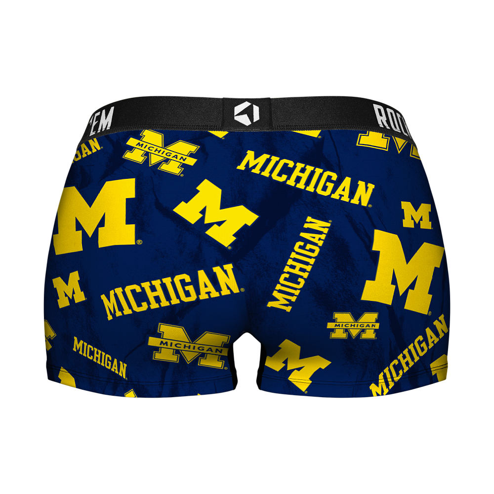 Women's Boy Shorts - Michigan Wolverines - Logo All-Over