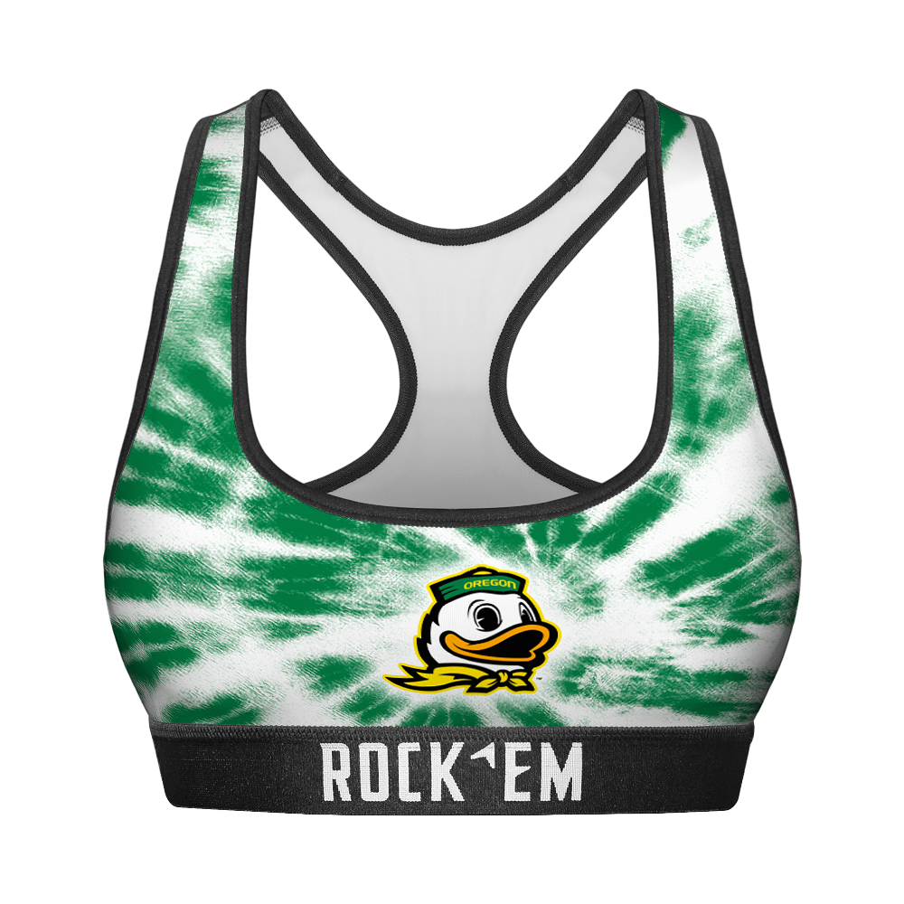 Women's Sports Bra - Oregon Ducks - Team Tie Dye