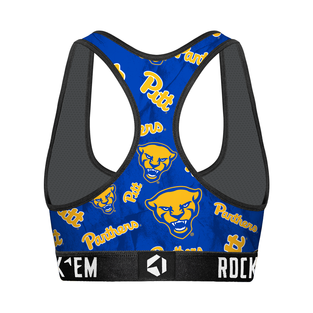 Women's Sports Bra - Pittsburgh Panthers - Logo All-Over