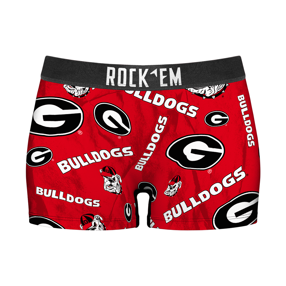 Women's Boy Shorts - Georgia Bulldogs - Logo All-Over